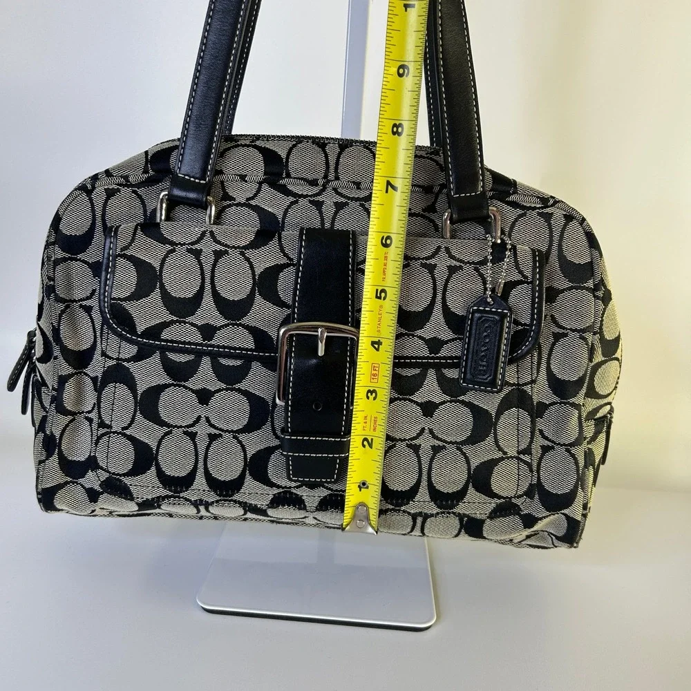 Coach Soho Signature Black Canvas Leather Satchel Bag 6846 Good